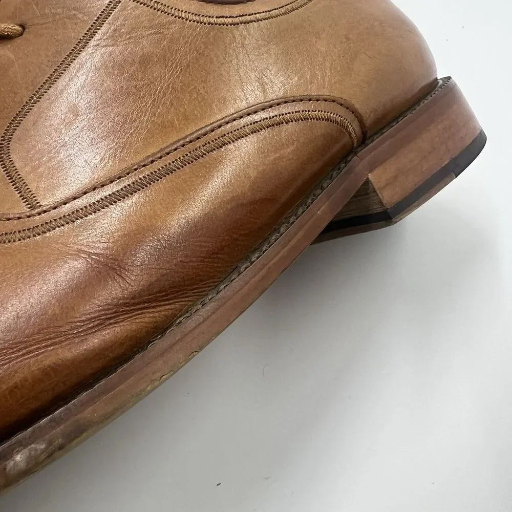 Stacy Adams Men’s Tan Lace Up Bingham Oxford Dress Shoes 11 Business Classy
